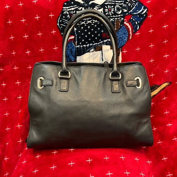 good condition Michael Kors Hamilton Satchel Black Pebbled Leeather - Picture 2 of 16